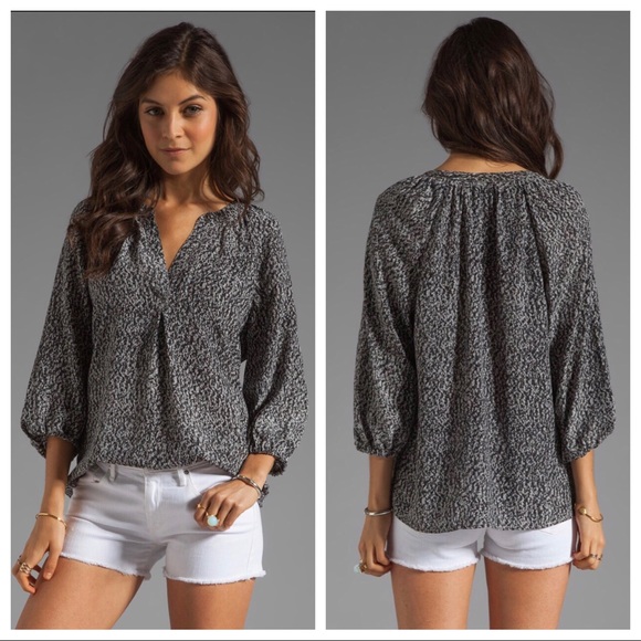 Joie Tops - NWT Joie Addie B Abstract Caviar Blouse